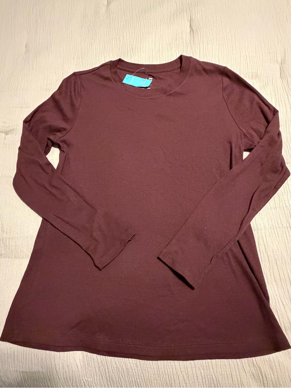 Maurices Long Sleeve Crewneck Top - Maroon